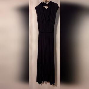 Maeve by Anthropologie black cotton dress with deep V size medium